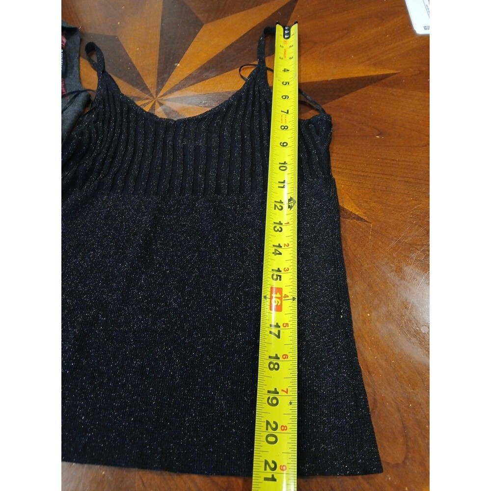 MICHAEL Michael KORS Black Metallic Knit Tank Top Women's Sleeveless PM NEW - Picture 6 of 8